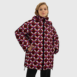 Куртка зимняя женская Геометрический скандинавский зимний узор, цвет: 3D-черный — фото 2