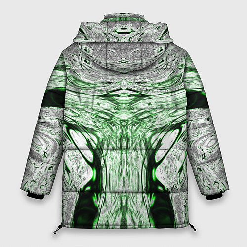 Женская зимняя куртка Зеленый узор / 3D-Светло-серый – фото 2