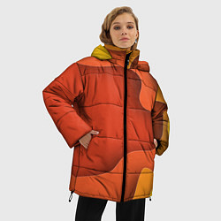 Куртка зимняя женская Оранжево-жёлтый разлом, цвет: 3D-светло-серый — фото 2