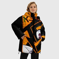 Куртка зимняя женская K-pop с буквой К молния, цвет: 3D-черный — фото 2