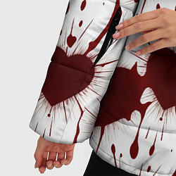 Куртка зимняя женская Паттерн разбитое сердце, цвет: 3D-черный — фото 2