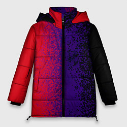 Куртка зимняя женская Красные, чёрные, синие капли, цвет: 3D-красный