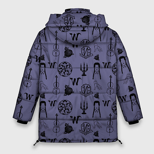 Женская зимняя куртка Паттерн Уэнсдей / 3D-Светло-серый – фото 2