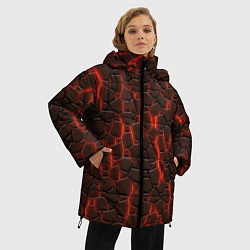Куртка зимняя женская Лава и камни, цвет: 3D-черный — фото 2