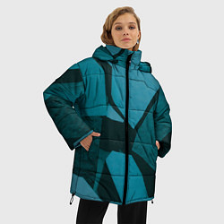 Куртка зимняя женская Синие камни, цвет: 3D-черный — фото 2