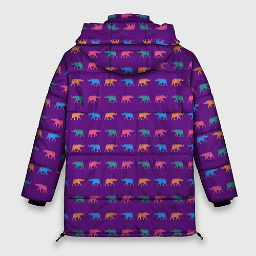 Женская зимняя куртка Разноцветные слоны / 3D-Светло-серый – фото 2