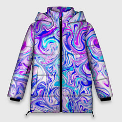Куртка зимняя женская Акварельные линии, цвет: 3D-светло-серый