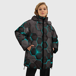 Куртка зимняя женская Космические грани, цвет: 3D-светло-серый — фото 2
