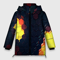 Куртка зимняя женская Оранжевый питон, цвет: 3D-черный