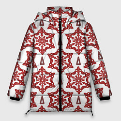 Куртка зимняя женская Треугольник и круглый орнамент, цвет: 3D-светло-серый