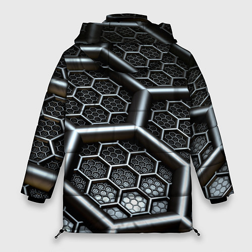 Женская зимняя куртка Geometry abstraction / 3D-Светло-серый – фото 2