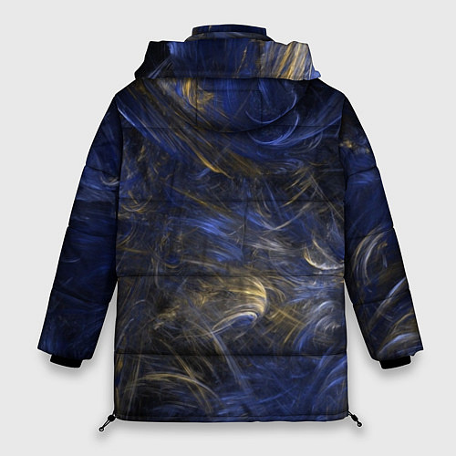 Женская зимняя куртка Синяя абстракция / 3D-Светло-серый – фото 2