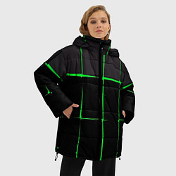Куртка зимняя женская Абстрактные лучи лазерные, цвет: 3D-светло-серый — фото 2