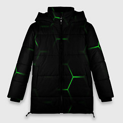 Куртка зимняя женская Соты бронированный стиль, цвет: 3D-черный