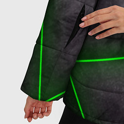 Куртка зимняя женская Stripes Abstract green, цвет: 3D-светло-серый — фото 2