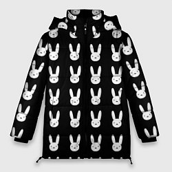 Куртка зимняя женская Bunny pattern black, цвет: 3D-красный
