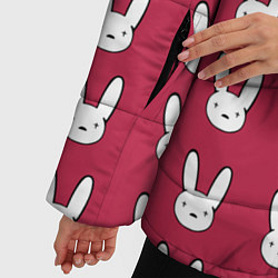 Куртка зимняя женская Bunny Pattern red, цвет: 3D-красный — фото 2