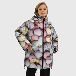 Куртка зимняя женская Абстрактное множество чистых и светлых камней, цвет: 3D-черный — фото 2