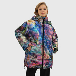 Куртка зимняя женская Слияние красок, цвет: 3D-красный — фото 2