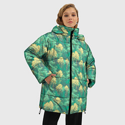 Куртка зимняя женская Камуфляж деревья двуцветный, цвет: 3D-красный — фото 2