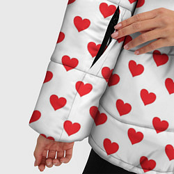 Куртка зимняя женская Сердечки - паттерн, цвет: 3D-красный — фото 2