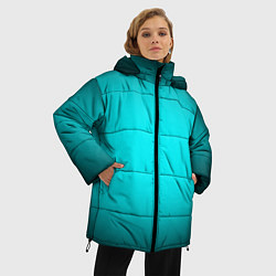 Куртка зимняя женская Неоновый синий градиент, цвет: 3D-черный — фото 2