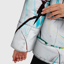 Куртка зимняя женская Абстракция лед, цвет: 3D-черный — фото 2