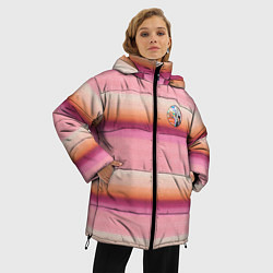 Куртка зимняя женская Энид Синклер с Уэнсдей Аддамс - текстура свитера, цвет: 3D-светло-серый — фото 2