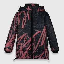 Куртка зимняя женская Бордовое граффити, цвет: 3D-черный
