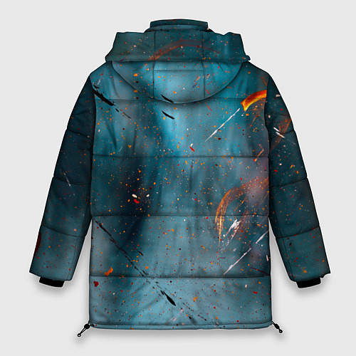 Женская зимняя куртка Абстрактный синий туман, силуэты и краски / 3D-Светло-серый – фото 2