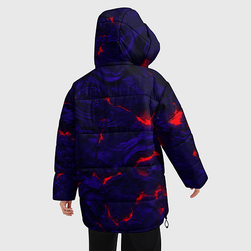 Женская зимняя куртка Абстракция -лава / 3D-Красный – фото 4