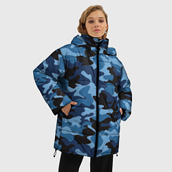 Куртка зимняя женская Сине-черный камуфляж, цвет: 3D-красный — фото 2
