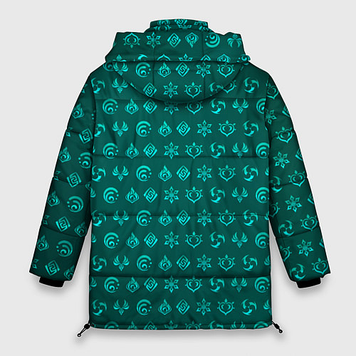 Женская зимняя куртка Паттерн элементали под анемо / 3D-Светло-серый – фото 2
