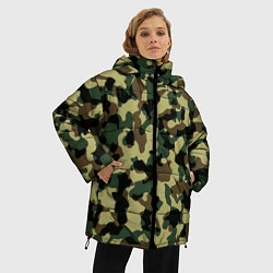 Куртка зимняя женская Военный камуфляж, цвет: 3D-черный — фото 2