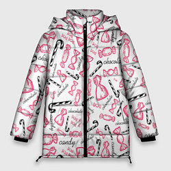 Куртка зимняя женская Сладкая жизнь в розовом цвете, цвет: 3D-светло-серый