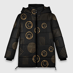 Куртка зимняя женская Memphis Стильный узор из точек и кругов, цвет: 3D-черный