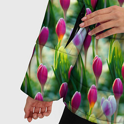 Куртка зимняя женская Весенние тюльпаны и подснежники, цвет: 3D-красный — фото 2