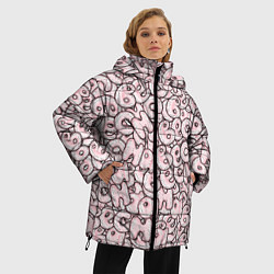 Куртка зимняя женская Буквы: весна, цвет: 3D-светло-серый — фото 2