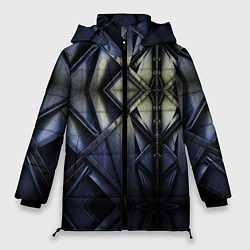 Куртка зимняя женская Металлический калейдоскоп, цвет: 3D-черный