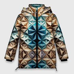 Куртка зимняя женская Бумажный футуризм, цвет: 3D-светло-серый