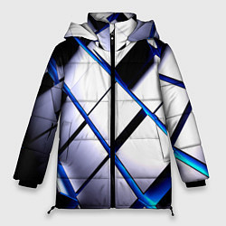 Куртка зимняя женская Неоновые плиты киберпанк, цвет: 3D-светло-серый