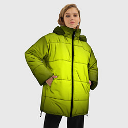 Куртка зимняя женская Кислотный желтый с градиентом, цвет: 3D-черный — фото 2