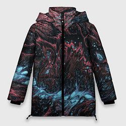 Куртка зимняя женская Разводы от краски, цвет: 3D-красный