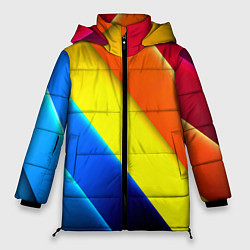 Куртка зимняя женская Радужные полосы текстура, цвет: 3D-светло-серый