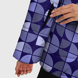 Куртка зимняя женская Фиолетовая геометрия Ретро паттерн, цвет: 3D-светло-серый — фото 2