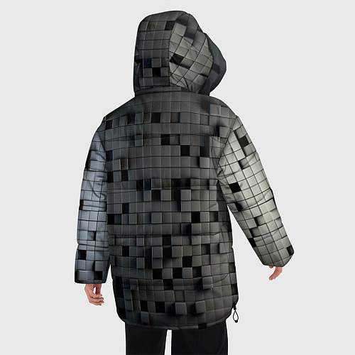 Женская зимняя куртка Digital pixel black / 3D-Красный – фото 4