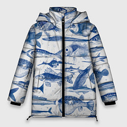 Куртка зимняя женская Морские рыбы, цвет: 3D-черный