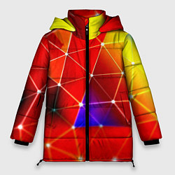 Куртка зимняя женская Digital triangle abstract, цвет: 3D-красный