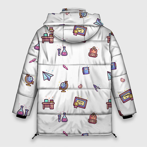Женская зимняя куртка Паттерн - школа / 3D-Светло-серый – фото 2