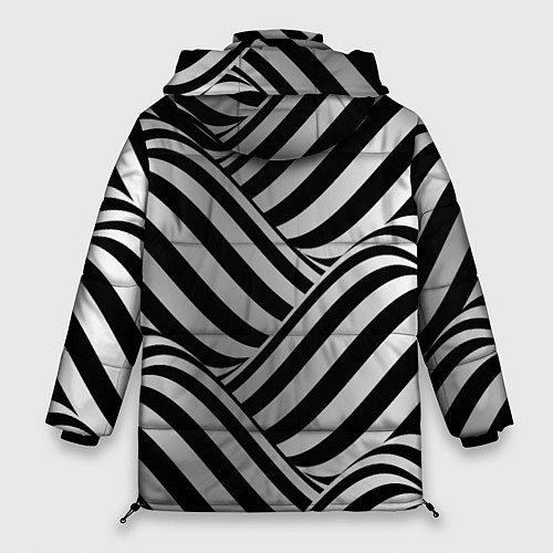Женская зимняя куртка Авангардный фрактальный паттерн / 3D-Светло-серый – фото 2